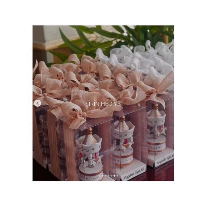 Keten Kurdele Ahşap Dekoratif Atlı Karınca Kutusu