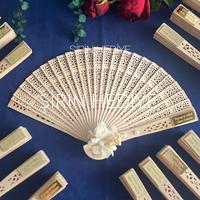 Kişiye Özel Ahşap Bambu Yelpaze 33cm Pleksi Yazılı
