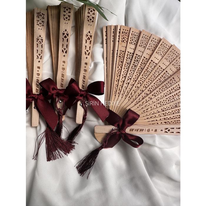 Kişiye Özel Kazıma Lazer Bambu Yelpaze Hediyelik