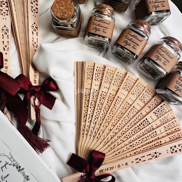 Kişiye Özel Kazıma Lazer Bambu Yelpaze Hediyelik