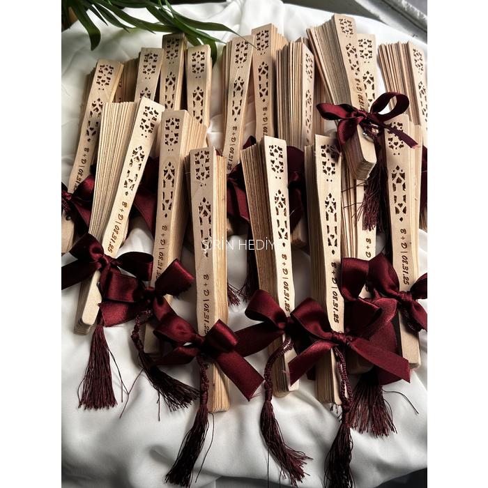 Kişiye Özel Kazıma Lazer Bambu Yelpaze Hediyelik