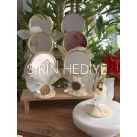 Kişiye Özel Mühürlü Masa Üstü Ayaklı Gold Ayna 