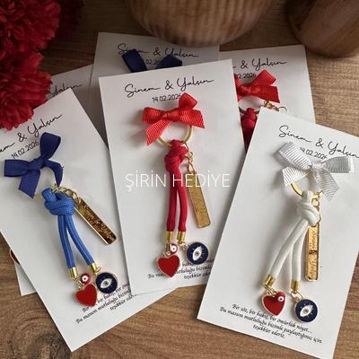 Kişiye Özel Nazar-Kalp Temalı Charm Anahtarlık Hediyesi