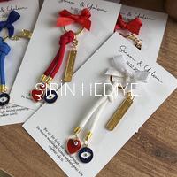 Kişiye Özel Nazar-Kalp Temalı Charm Anahtarlık Hediyesi