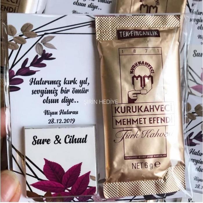 Kişiye Özel Nikah Nişan Kına Kahve Çikolata Hediyelik 4.24 TL + KDV