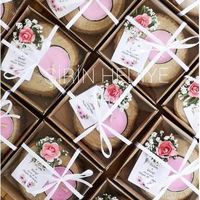 Kraft Kutulu Nikah Nişan Söz Doğum Kütük Konsept Mumluk 