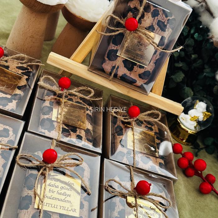 Leopar Desenli Pleksi İsme Özel  Dikdörtgen El Aynası