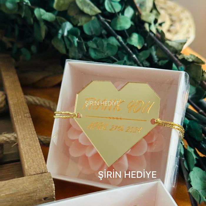 Lotus Çiçek Mum - Kişiye Özel Pleksi Prizma Kalp Ayna