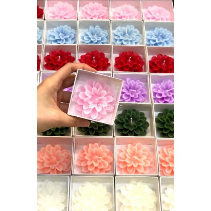 Lotus Çiçek Mum - Kişiye Özel Pleksi Prizma Kalp Ayna