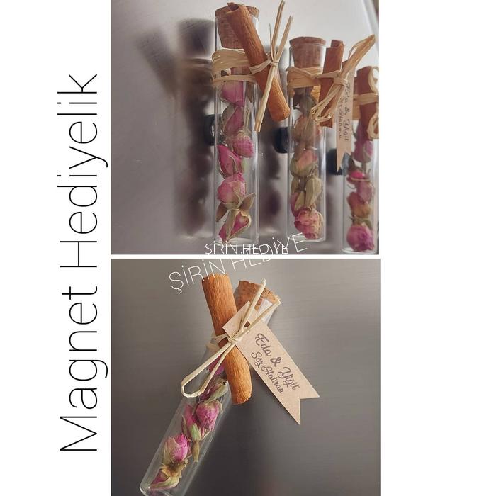 Magnetli Tüp Şişede Tarçınlı Gül Çayı Hediyelik