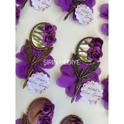 Kutulu Metal Peri El Aynası Kına Nikah Nişan Hediyelikleri