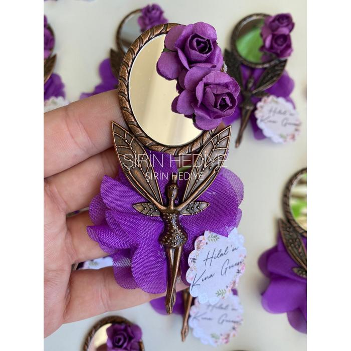 Kutulu Metal Peri El Aynası Kına Nikah Nişan Hediyelikleri