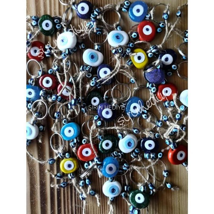 NAZAR BONCUKLU ANAHTARLIK DOĞUM GÜNÜ HEDİYESİ - PİYANO MODEL