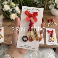 Nar - Nazar Model Kartlı Charm Anahtarlık