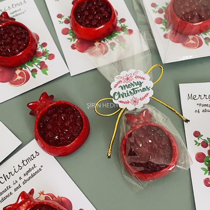 El Yapımı Ortası Taşlı Nar Bereket Sembolü Magnet- Özel Tasarım Yeni Yıl Hediyesi