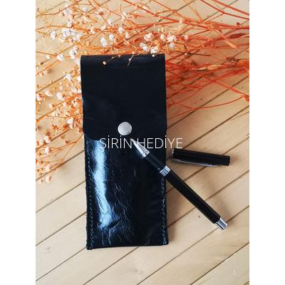 Orjinal Deri El Yapımı Siyah Kalemlik