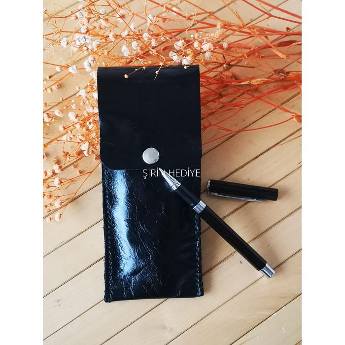 Orjinal Deri El Yapımı Siyah Kalemlik