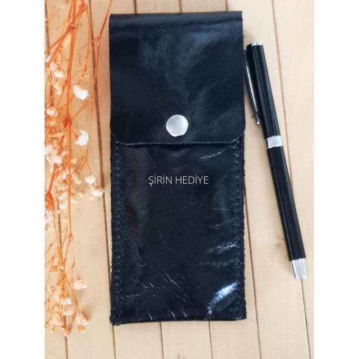 Orjinal Deri El Yapımı Siyah Kalemlik