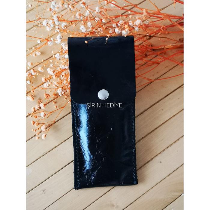 Orjinal Deri El Yapımı Siyah Kalemlik