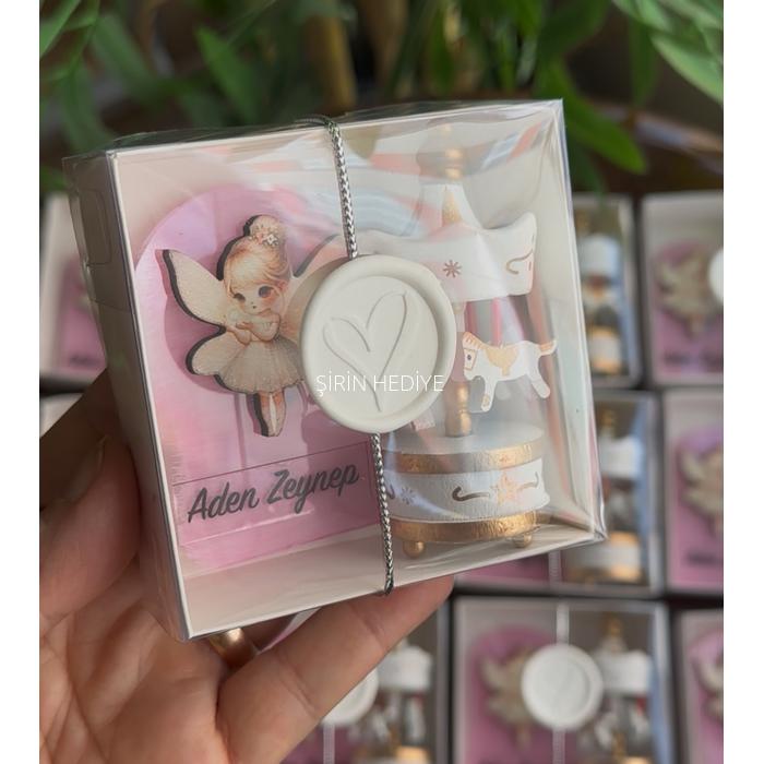 Pembe Magnet Peri Kızı Beyaz Atlı Karınca Set