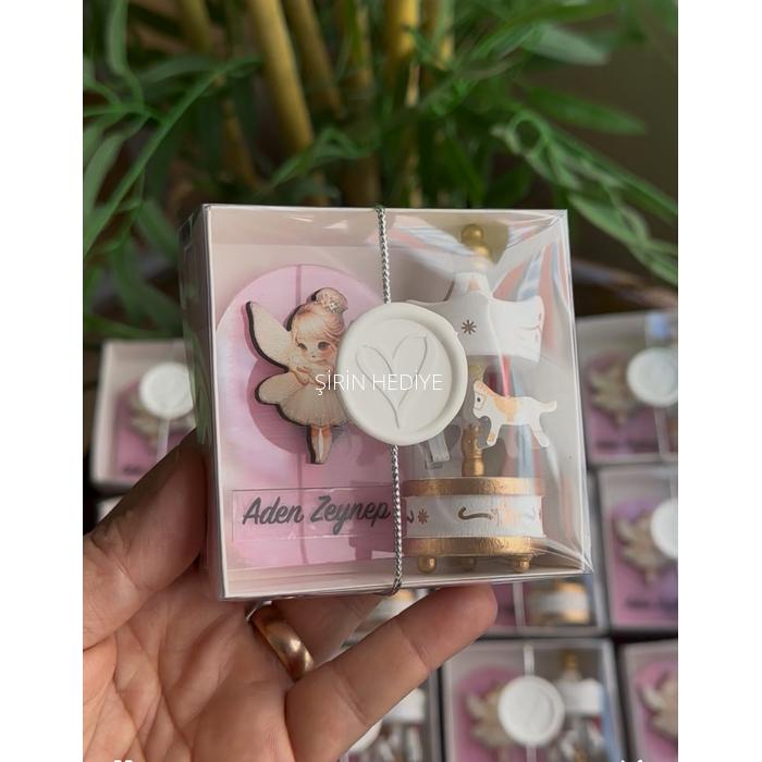 Pembe Magnet Peri Kızı Beyaz Atlı Karınca Set