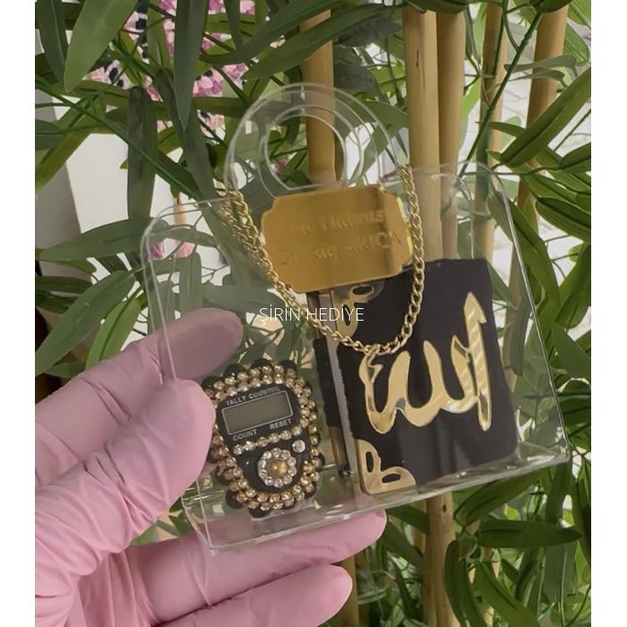 Pleksi Çanta İçinde Zikirmatik ve Kuran'ı Kerim Hediye Seti