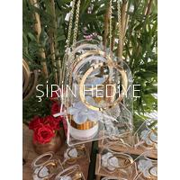 Pleksi Çanta Kutuda Cam Kavanozda Krem ve Tasarım Kolonya Şişesi Hediye Seti