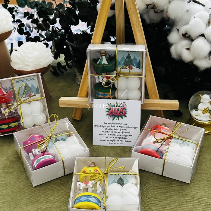 Renkli Ahşap Atlı Karınca Mum Çikolata Seti