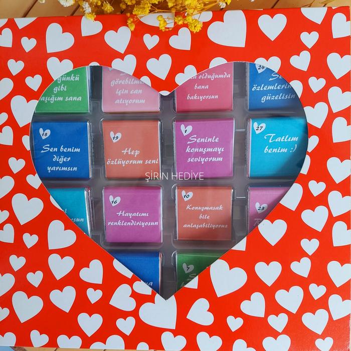 Sevgiliye Özel Seni Sevmemin Nedeni 32 Adet Çikolata Hediyelikleri