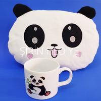 Sevimli Panda Kupa Bardak Hediye Seti