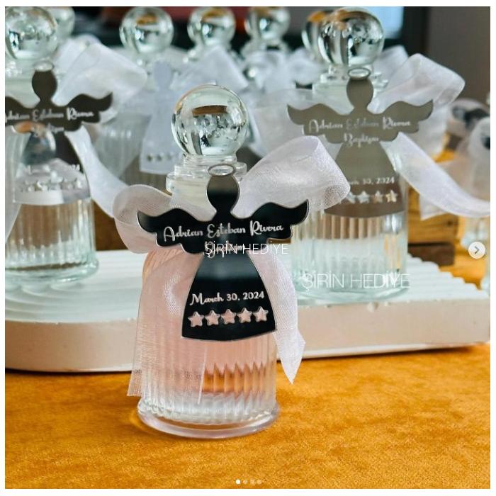 Tasarım Şişede Melek Pleksi Aynalı Kolonya Hediyelikleri