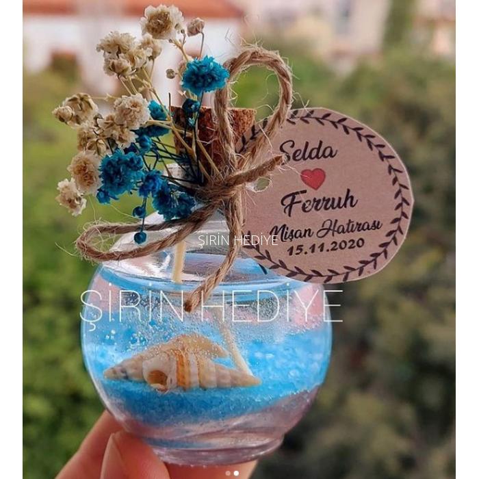 Top Şişede Nikah Nişan Söz Kına Doğum İçin Jel Mum Hediyelikleri