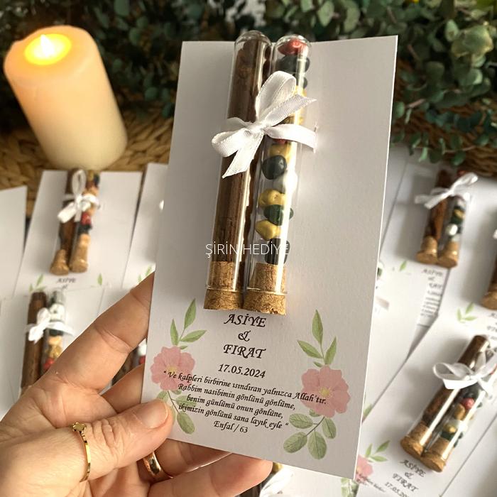 Tüp Şişede Kahve Çakıltaşı Çikolata Düğün Hediyelikleri