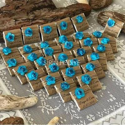 50 AD MAVİ ÇİÇEKLİ SÖZ NİŞAN KINA BEBEK DOĞUM ÇİKOLATA