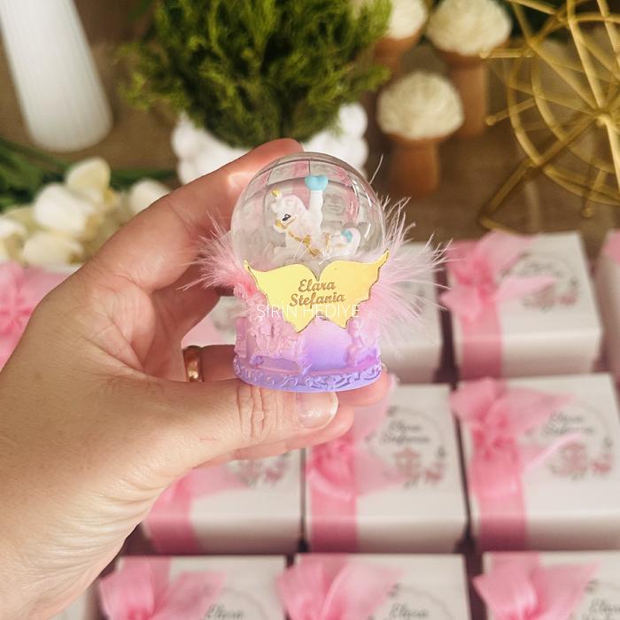 Unicorn Kar Küresi Özel Kutusunda Hediye Kutusu