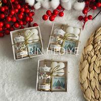 Yeni Yıl Temalı Ahşap Atlı Karınca Mum Çikolata Set