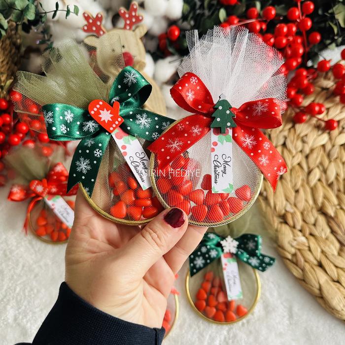 Yeni Yıla Özel Halka İçinde Kalp Şeker Hediyesi