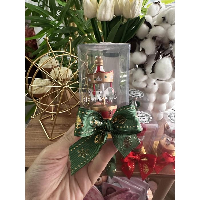 Yılbaşı Özel Ahşap Magnet Atlı Karınca Kutusu