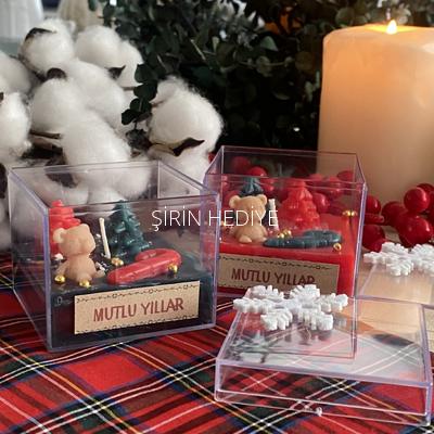 Yılbaşı Özel Büyük Mika Kutuda Tasarım Mum