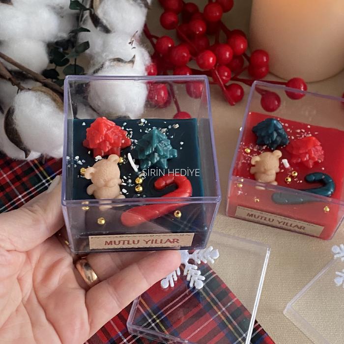 Yılbaşı Özel Büyük Mika Kutuda Tasarım Mum