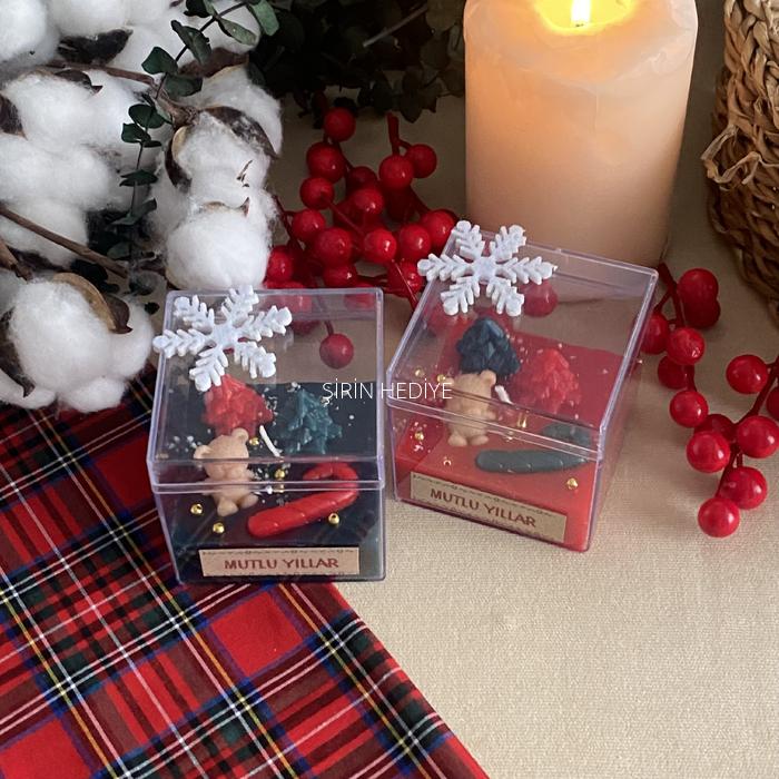 Yılbaşı Özel Büyük Mika Kutuda Tasarım Mum