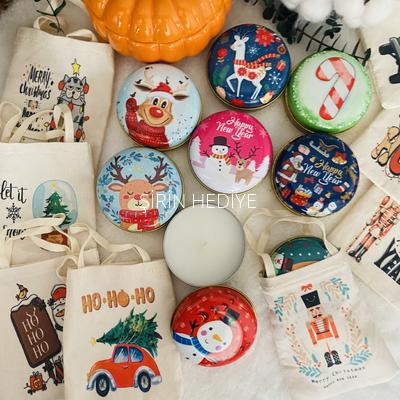 Yılbaşı Temalı Çanta ve Figürlü Teneke Mum Set Hediyesi