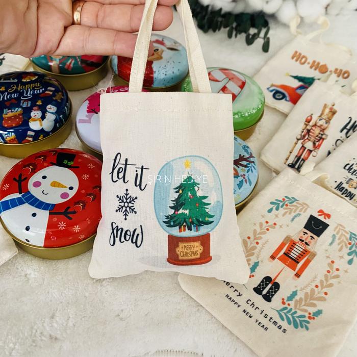 Yılbaşı Temalı Çanta ve Figürlü Teneke Mum Set Hediyesi