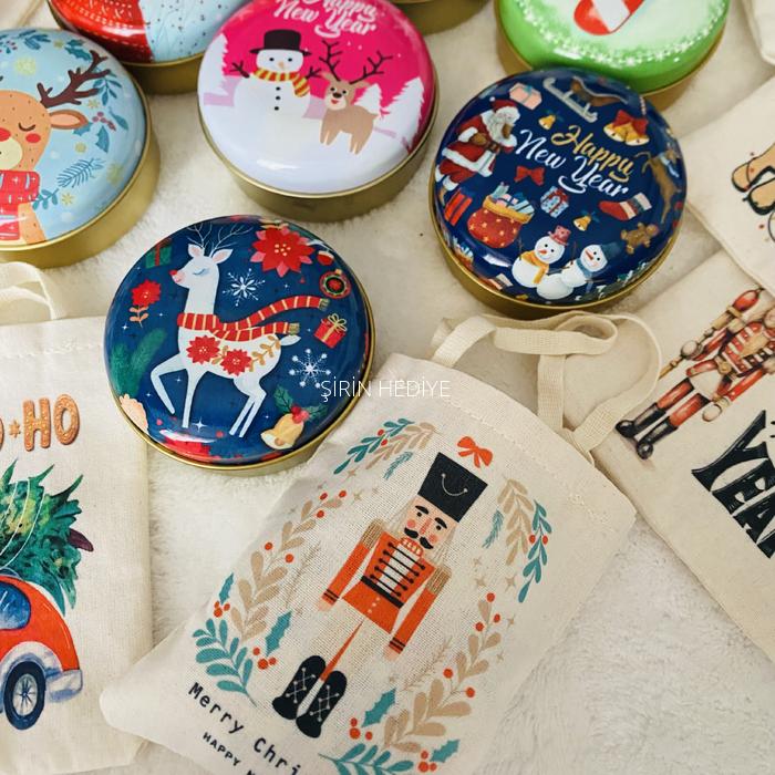 Yılbaşı Temalı Çanta ve Figürlü Teneke Mum Set Hediyesi