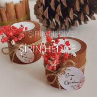 Yuvarlak Doğal Kütük Çiçekli Tealight Mumluk Hediyelik
