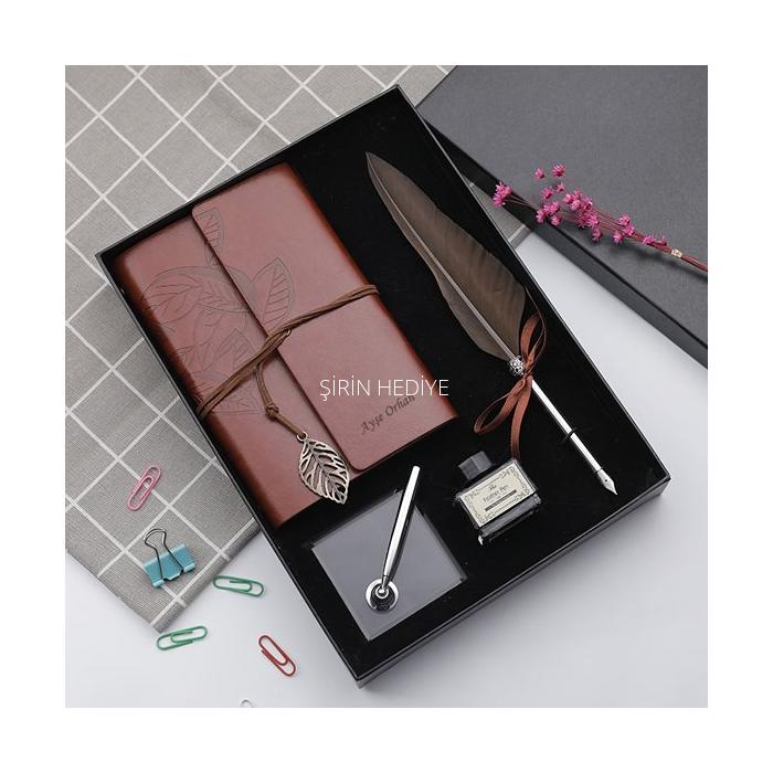 divit kalem murekkep seti kahverengi