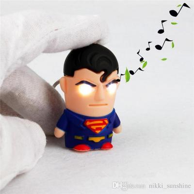 Superman Led Işıklı El Feneri Sesli Işıklı Anahtarlık